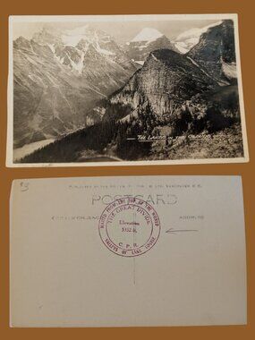 10/$25 Vintage 1900s RPPC Real Photograph The Lake in the Clouds Banff Postcard